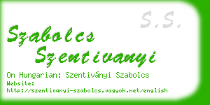 szabolcs szentivanyi business card